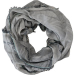 Costume National Gray Print Shawl Foulard Fringes Scarf MS6874