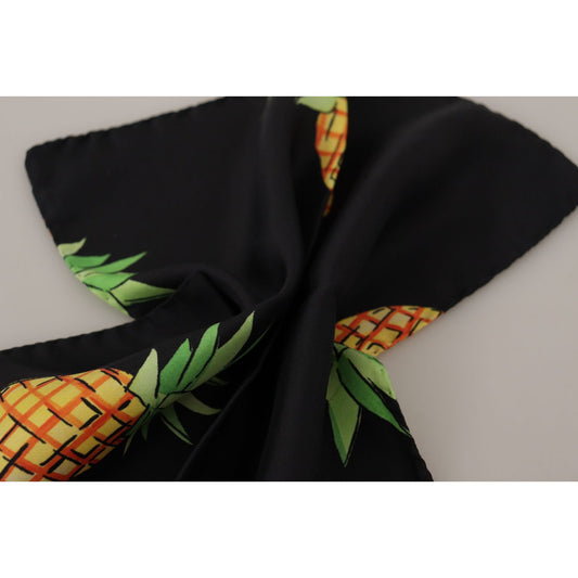 Dolce & Gabbana Elegant Silk Square Men's Scarf Dolce & Gabbana Black