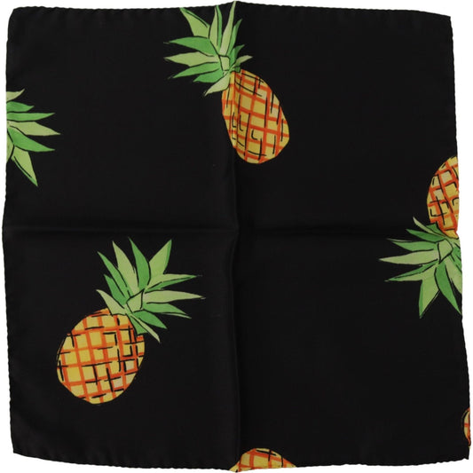 Dolce & Gabbana Elegant Silk Square Men's Scarf Dolce & Gabbana Black
