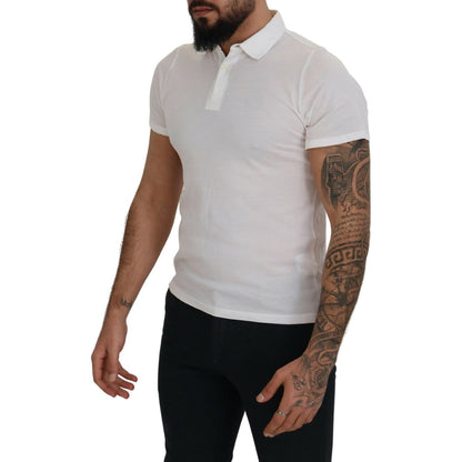 FRADI White Cotton Collared Short Sleeves Polo T-shirt