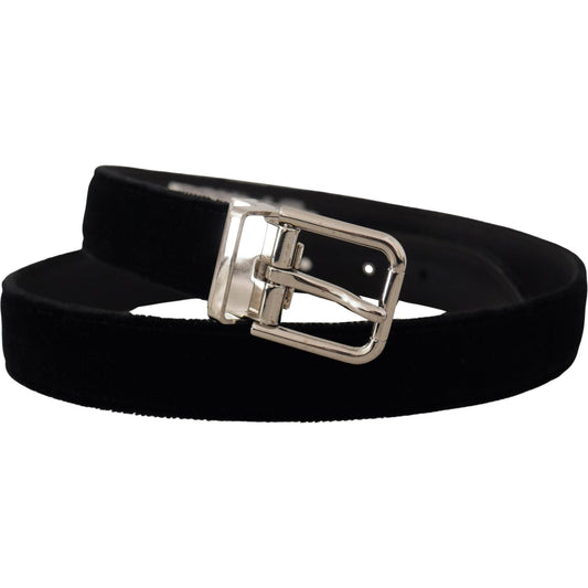 Dolce & Gabbana Elegant Grosgrain Leather Belt Dolce & Gabbana Black