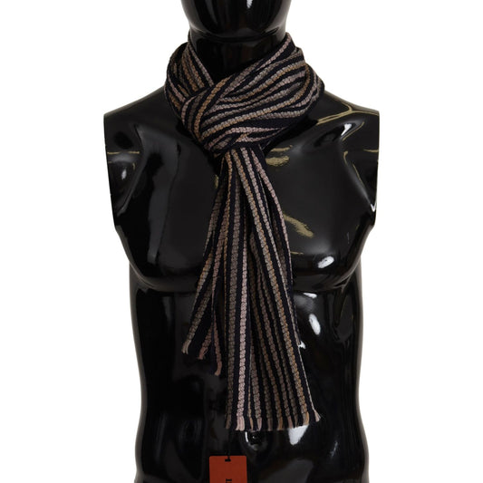 Missoni Authentic Multicolor Wool Mens Scarf Missoni Black