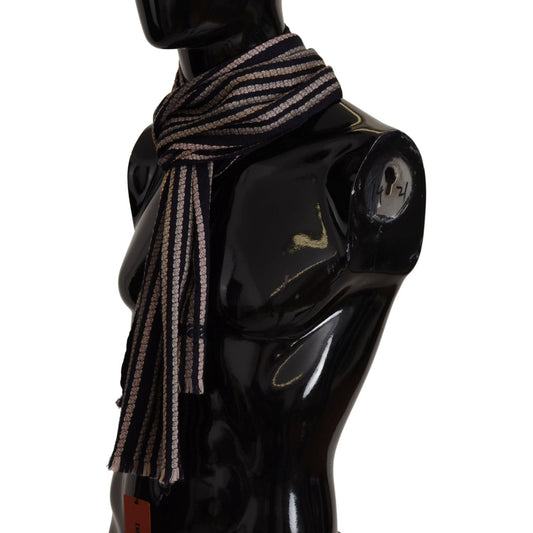 Missoni Authentic Multicolor Wool Mens Scarf Missoni Black