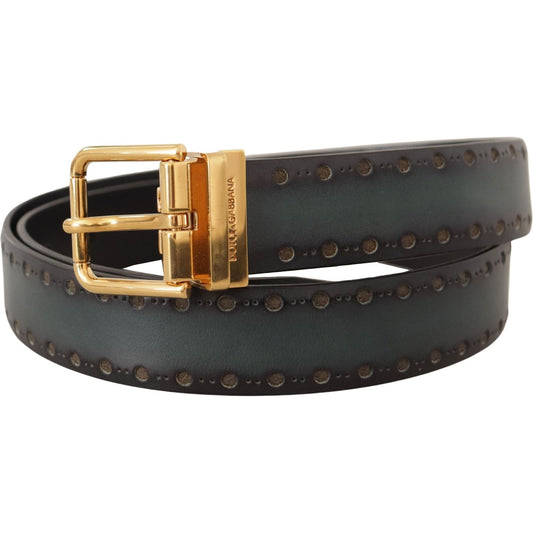 Dolce & Gabbana Emerald Elegance Leather Belt Dolce & Gabbana Dark Slate Gray