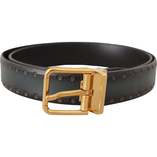 Dolce & Gabbana Emerald Elegance Leather Belt Dolce & Gabbana Dark Slate Gray