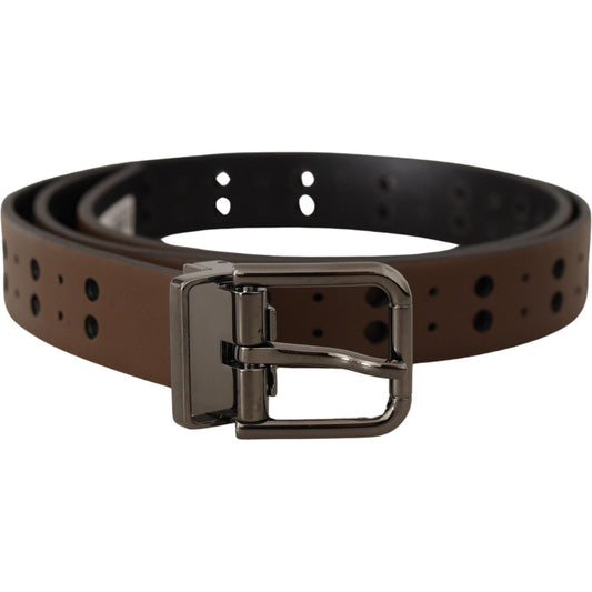 Dolce & Gabbana Elegant Leather Belt with Metal Buckle Dolce & Gabbana Dark Slate Gray