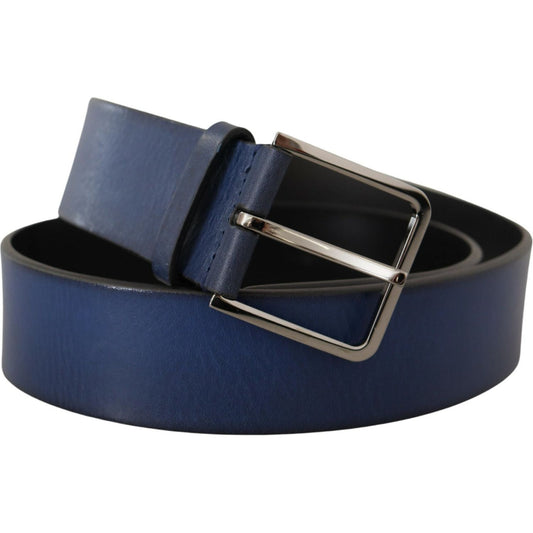 Dolce & Gabbana Elegant Italian Leather Belt in Blue Dolce & Gabbana Dark Slate Gray