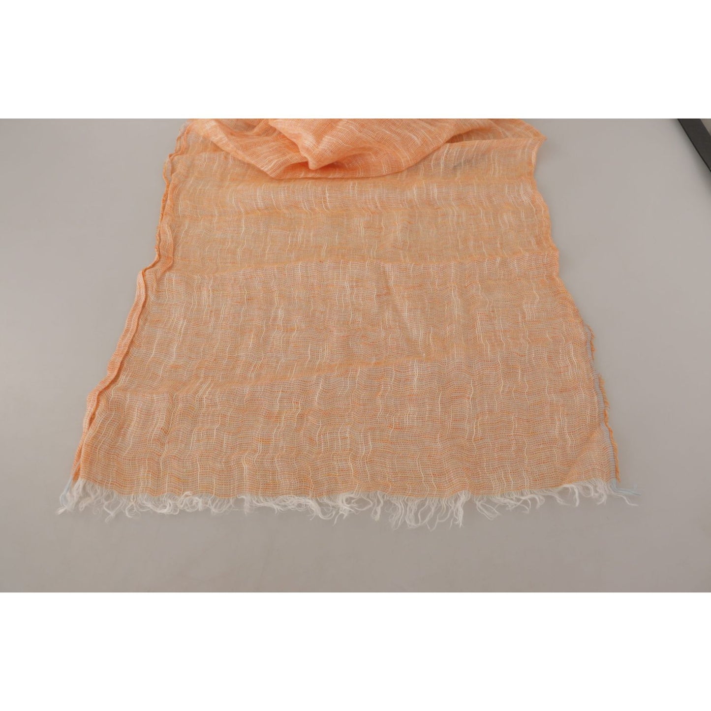 Malo Peach Linen Knitted Shawl Wrap Fringes Scarf Malo