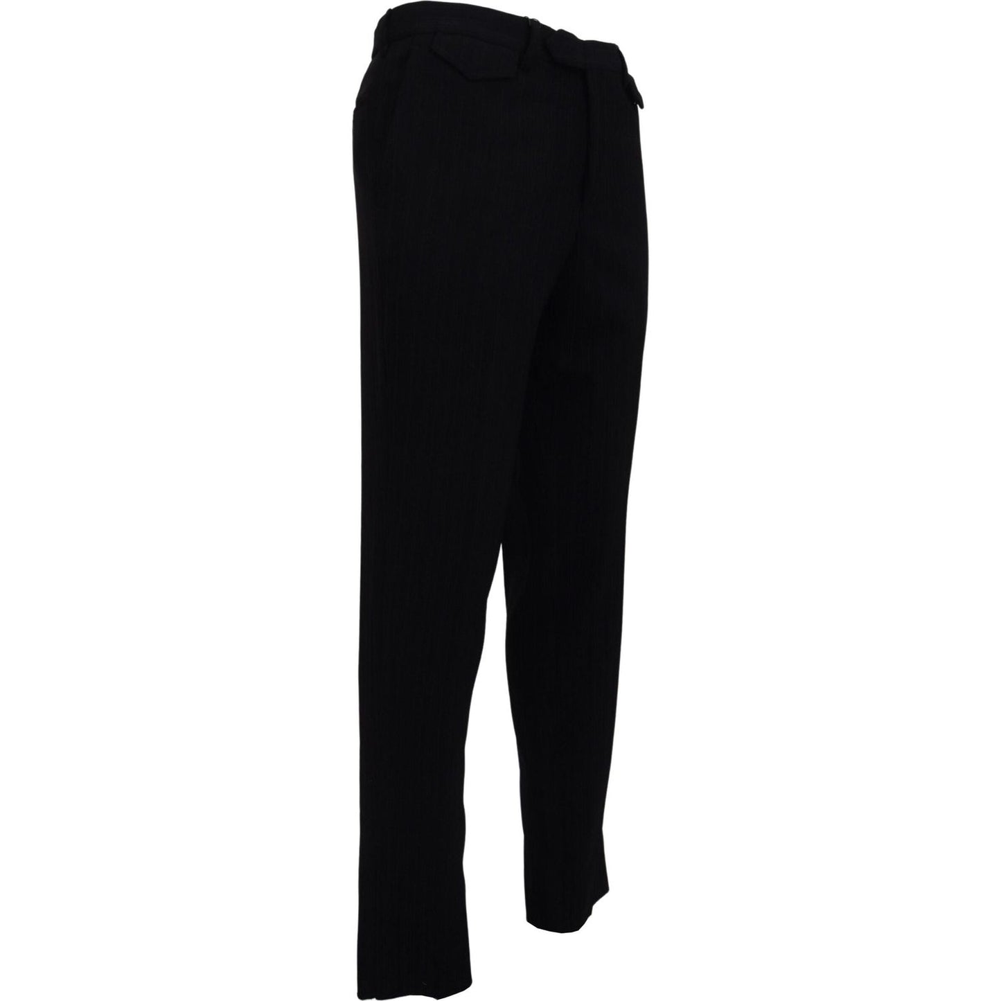 BENCIVENGA Black Cotton Straight Fit Men Formal Pants BENCIVENGA