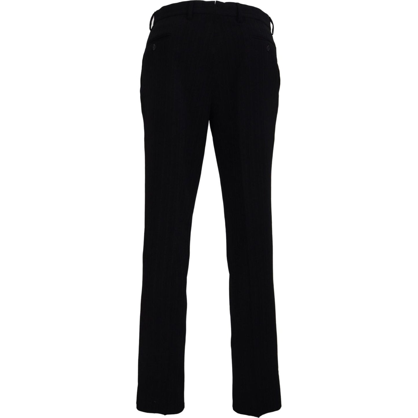 BENCIVENGA Black Cotton Straight Fit Men Formal Pants BENCIVENGA