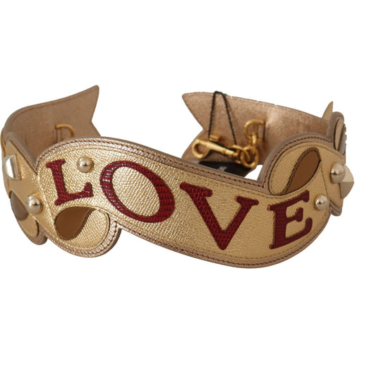 Dolce & Gabbana Elegant Gold Leather Shoulder Strap Dolce & Gabbana Sienna