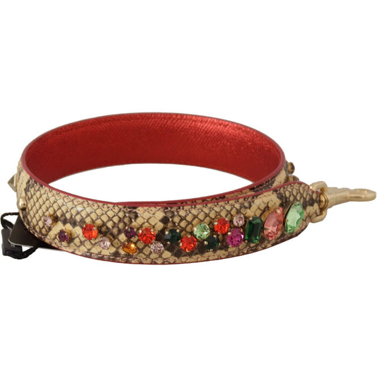Dolce & Gabbana Elegant Beige Python Leather Bag Strap Dolce & Gabbana Sienna