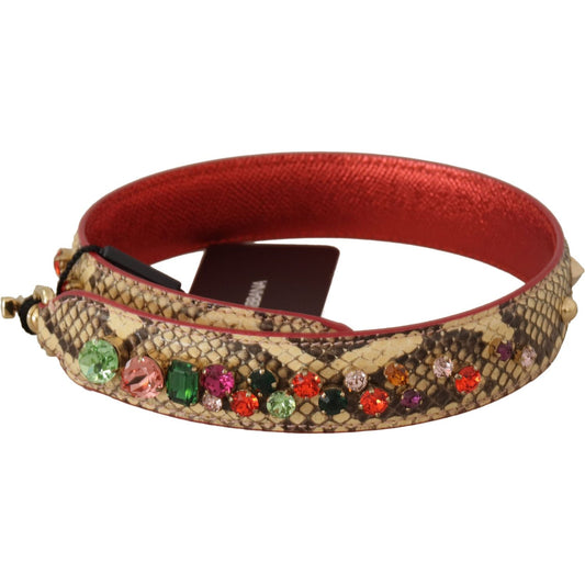 Dolce & Gabbana Elegant Beige Python Leather Bag Strap Dolce & Gabbana Sienna