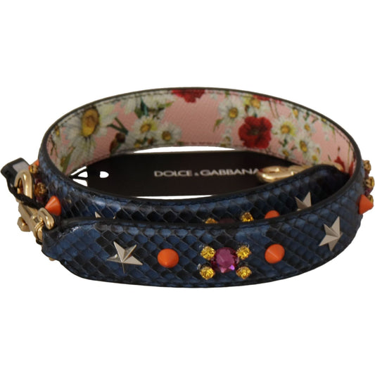 Dolce & Gabbana Elegant Blue Python Leather Bag Strap Dolce & Gabbana Dark Slate Gray