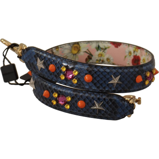 Dolce & Gabbana Elegant Blue Python Leather Bag Strap Dolce & Gabbana Dark Slate Gray