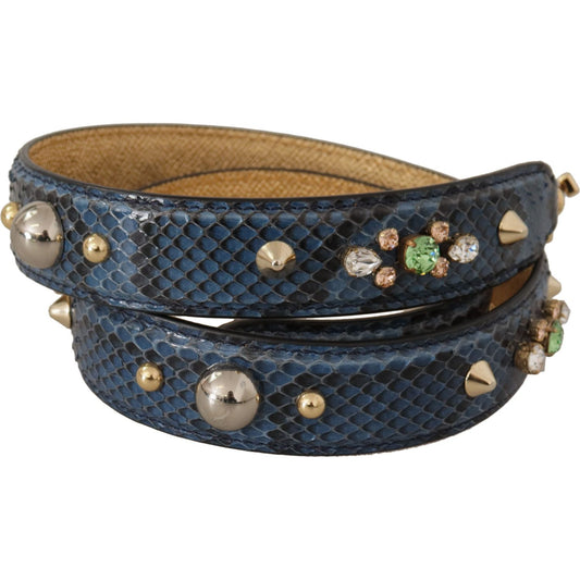 Dolce & Gabbana Elegant Leather Shoulder Bag Strap in Blue Dolce & Gabbana Dark Slate Gray