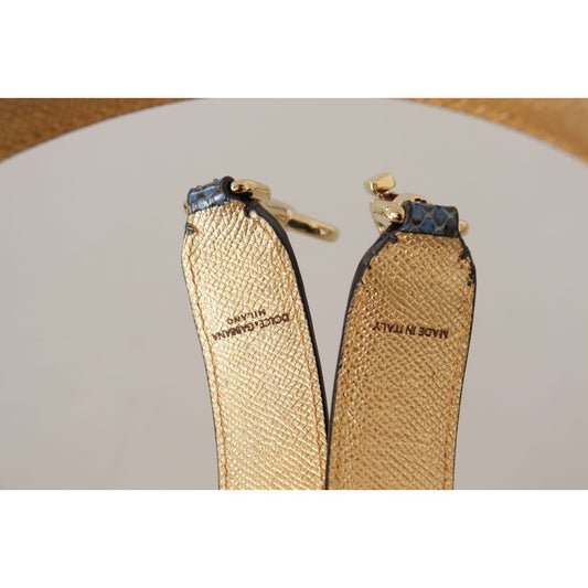 Dolce & Gabbana Elegant Leather Shoulder Bag Strap in Blue Dolce & Gabbana Gray