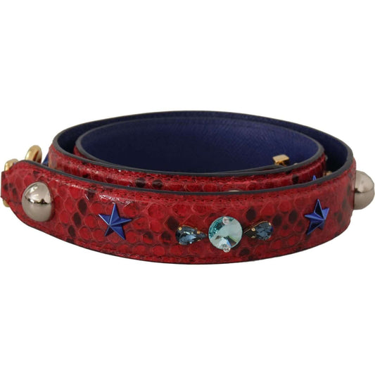 Dolce & Gabbana Chic Red Python Leather Shoulder Strap