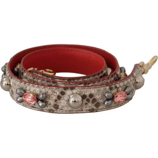 Dolce & Gabbana Opulent Python Leather Bag Strap in Beige Dolce & Gabbana Sienna