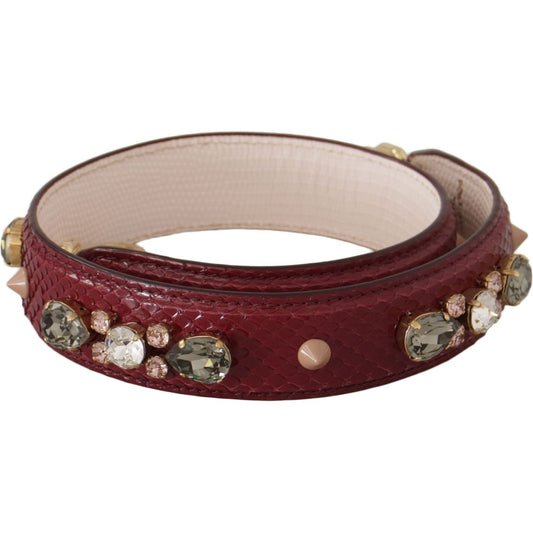 Dolce & Gabbana Elegant Python Leather Bag Strap in Bordeaux Dolce & Gabbana Gray