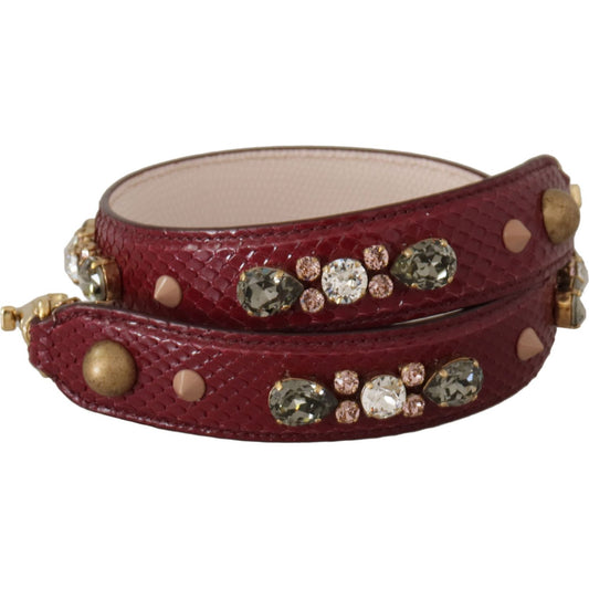 Dolce & Gabbana Elegant Python Leather Bag Strap in Bordeaux Dolce & Gabbana Saddle Brown