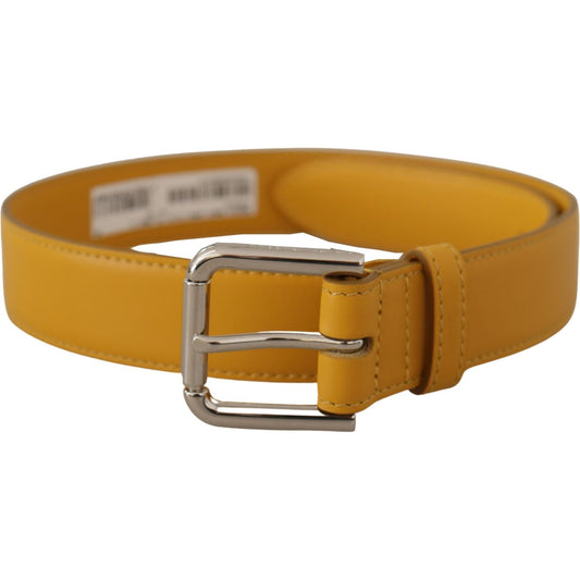 Dolce & Gabbana Elegant Leather Belt in Sunshine Yellow Dolce & Gabbana Sienna