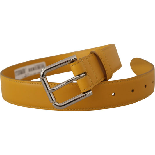 Dolce & Gabbana Elegant Leather Belt in Sunshine Yellow Dolce & Gabbana Sienna