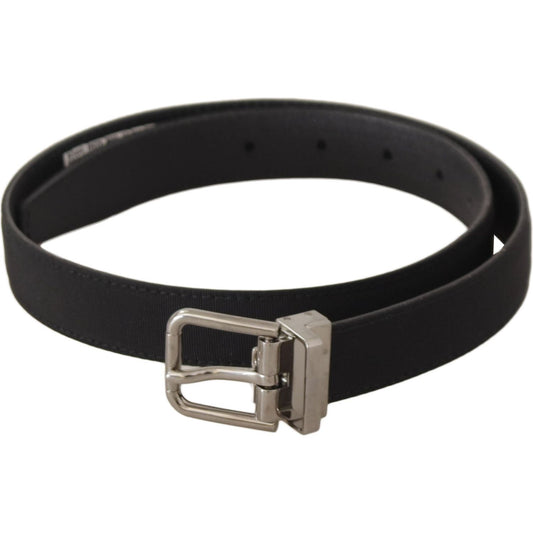Dolce & Gabbana Elegant Black Canvas & Leather Belt Dolce & Gabbana Dark Slate Gray