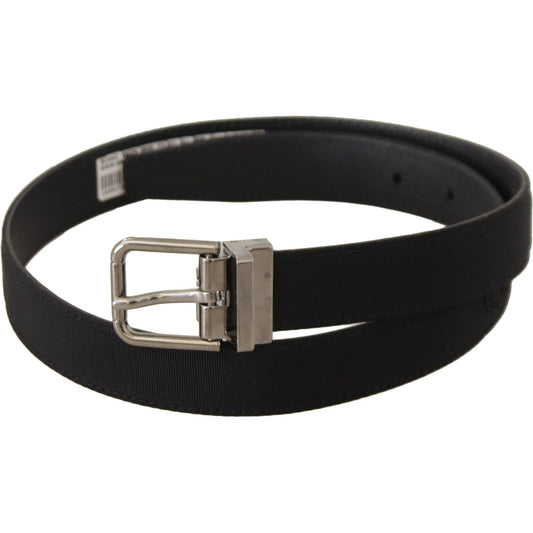 Dolce & Gabbana Elegant Black Canvas & Leather Belt Dolce & Gabbana Black
