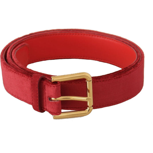 Dolce & Gabbana Elegant Red Suede Designer Belt Dolce & Gabbana Brown