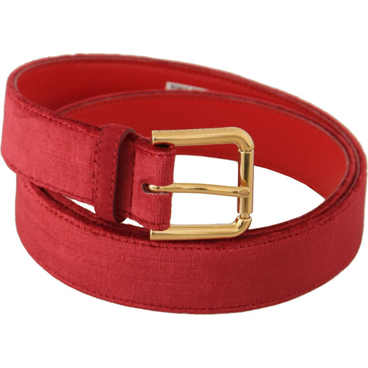 Dolce & Gabbana Elegant Red Suede Designer Belt Dolce & Gabbana Brown