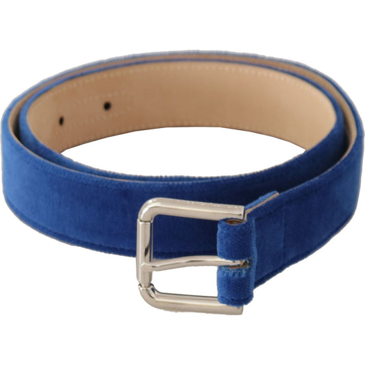 Dolce & Gabbana Elegant Velvet Metal-Logo Belt Dolce & Gabbana Dark Slate Gray
