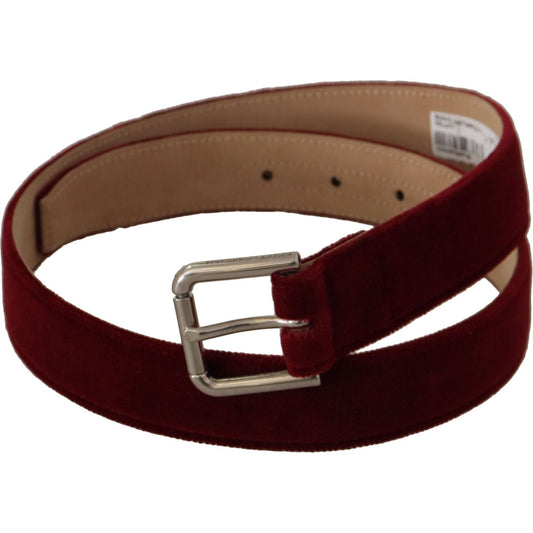 Dolce & Gabbana Elegant Velvet Logo Engraved Belt Dolce & Gabbana Black