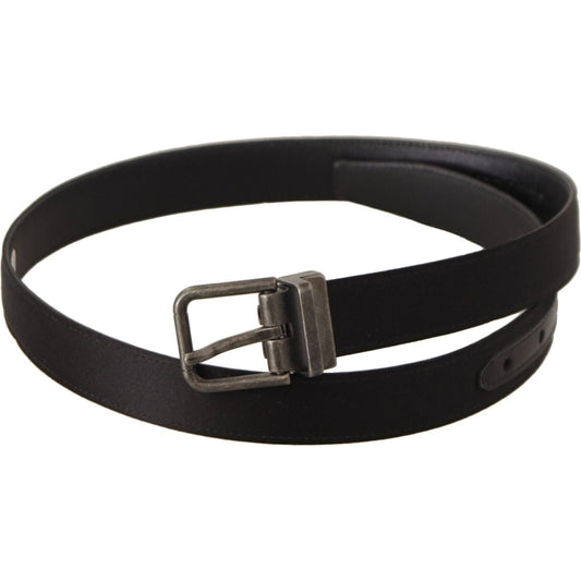 Dolce & Gabbana Elegant Black Leather Belt with Metal Buckle Dolce & Gabbana Dark Slate Gray