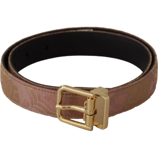 Dolce & Gabbana Chic Rose Pink Leather Belt with Logo Buckle Dolce & Gabbana Dim Gray