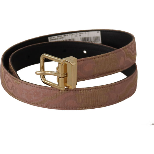 Dolce & Gabbana Chic Rose Pink Leather Belt with Logo Buckle Dolce & Gabbana Dim Gray