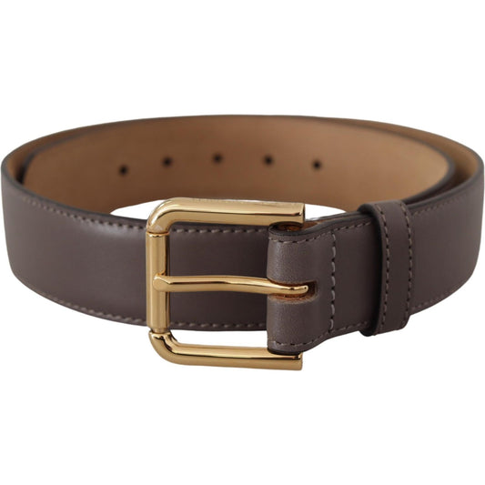 Dolce & Gabbana Elegant Engraved Buckle Leather Belt Dolce & Gabbana Dark Olive Green