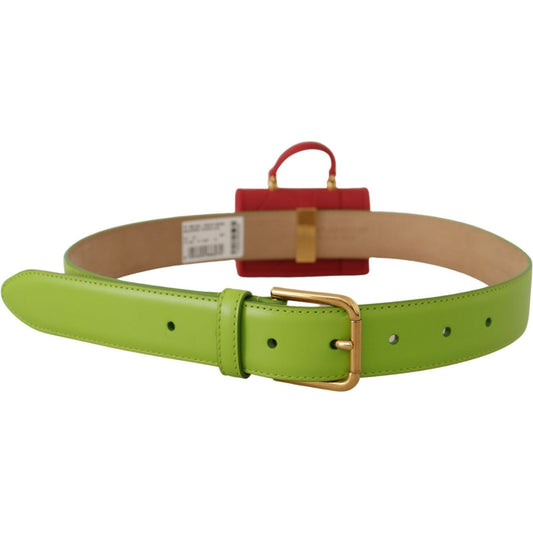 Dolce & Gabbana Elegant Leather Belt with Mini Bag Accessory Dolce & Gabbana Olive Drab