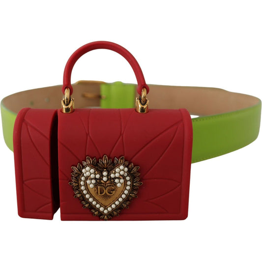 Dolce & Gabbana Elegant Leather Belt with Mini Bag Accessory Dolce & Gabbana Saddle Brown