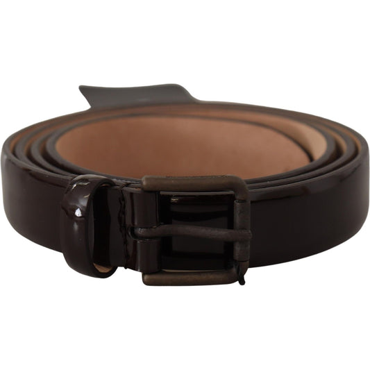 Dolce & Gabbana Elegant Black Leather Logo Buckle Belt Dolce & Gabbana Dark Slate Gray