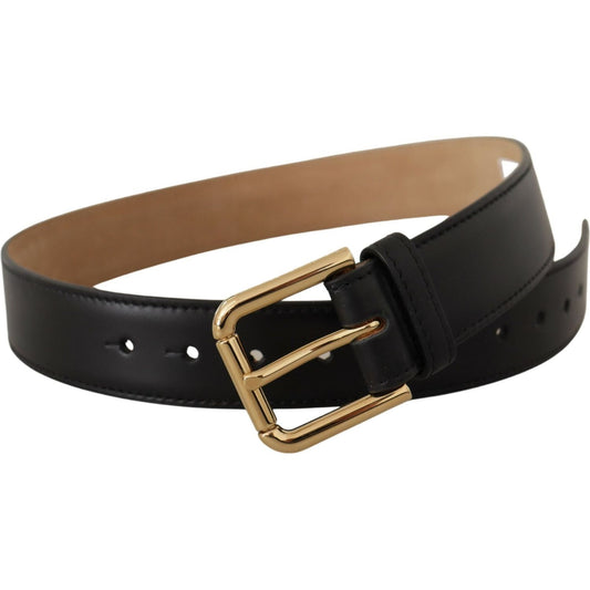 Dolce & Gabbana Elegant Leather Belt with Logo Buckle Dolce & Gabbana Dark Slate Gray