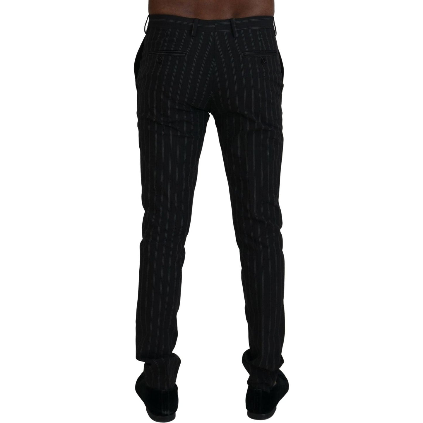BENCIVENGA Black Stripes Viscose Dress Pants BENCIVENGA