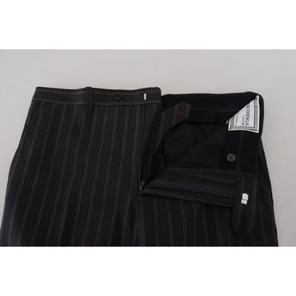 BENCIVENGA Black Stripes Viscose Dress Pants BENCIVENGA