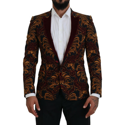 Dolce & Gabbana Multicolor Floral Single Breasted Martini Blazer Dolce & Gabbana