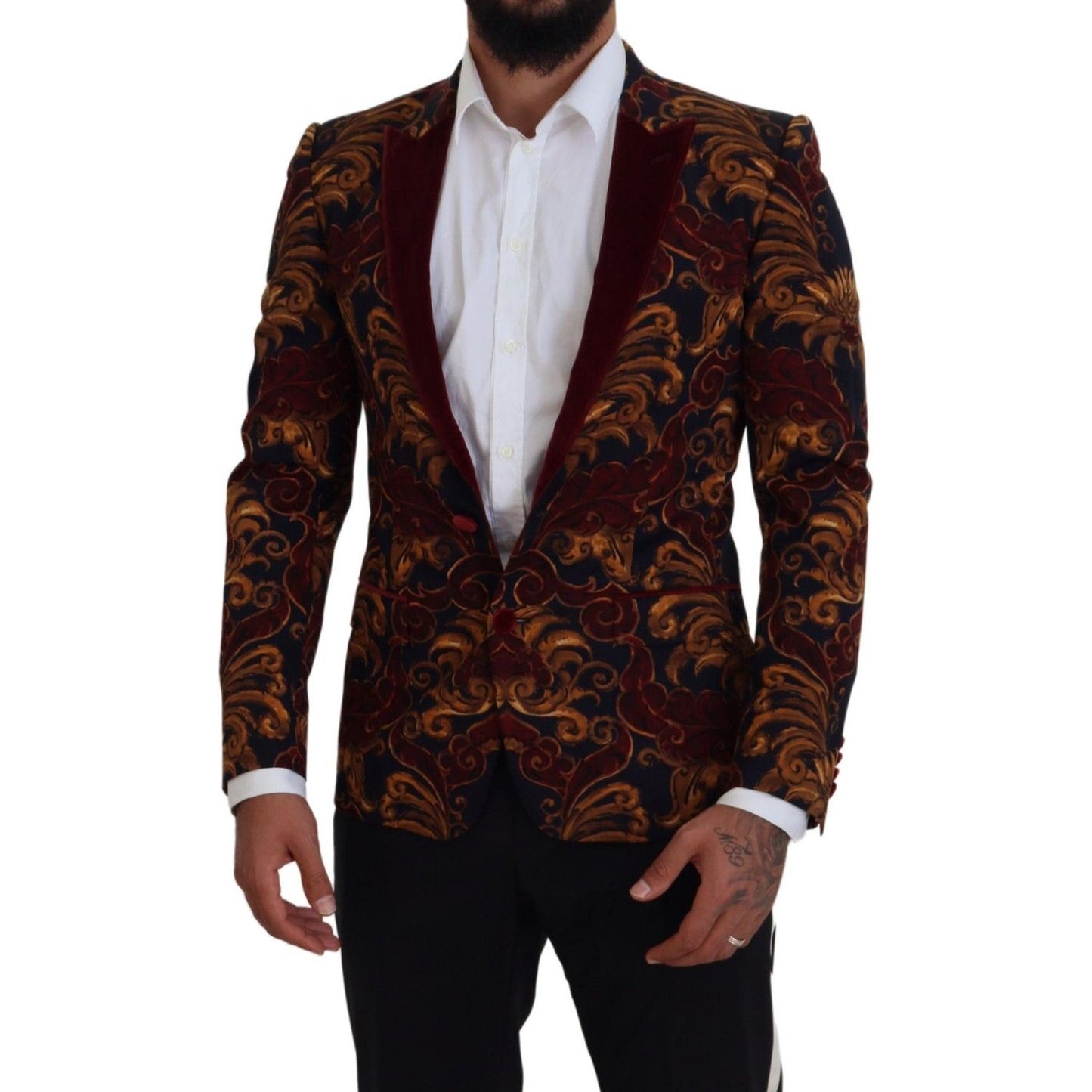 Dolce & Gabbana Multicolor Floral Single Breasted Martini Blazer Dolce & Gabbana