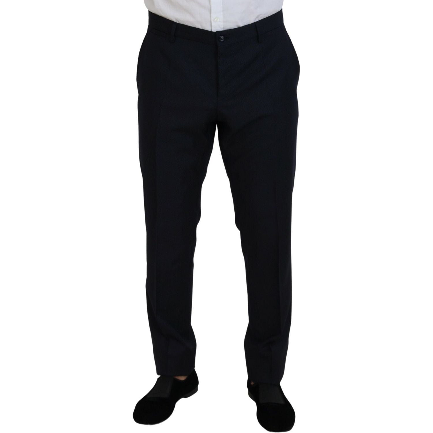 优雅蓝色马提尼羊毛丝混纺西装