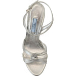 Prada Elegant Silver Stiletto Heels Sandals Prada Gray