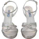 Prada Elegant Silver Stiletto Heels Sandals Prada Gray