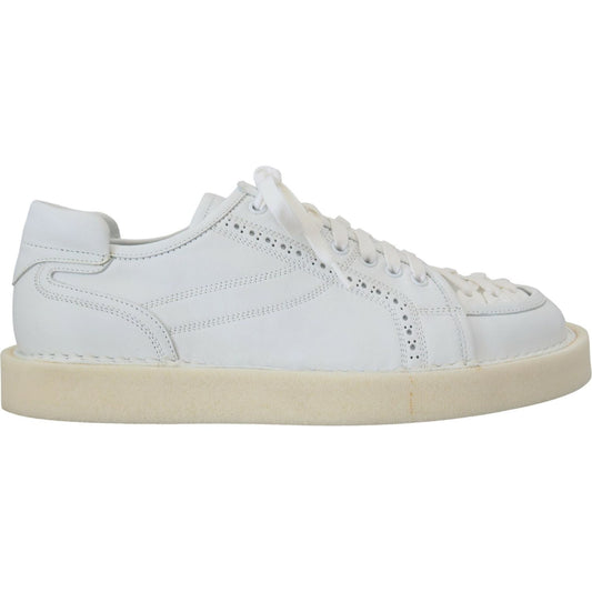 Dolce & Gabbana Elegant White Low Top Oxford Sneakers Dolce & Gabbana Light Gray