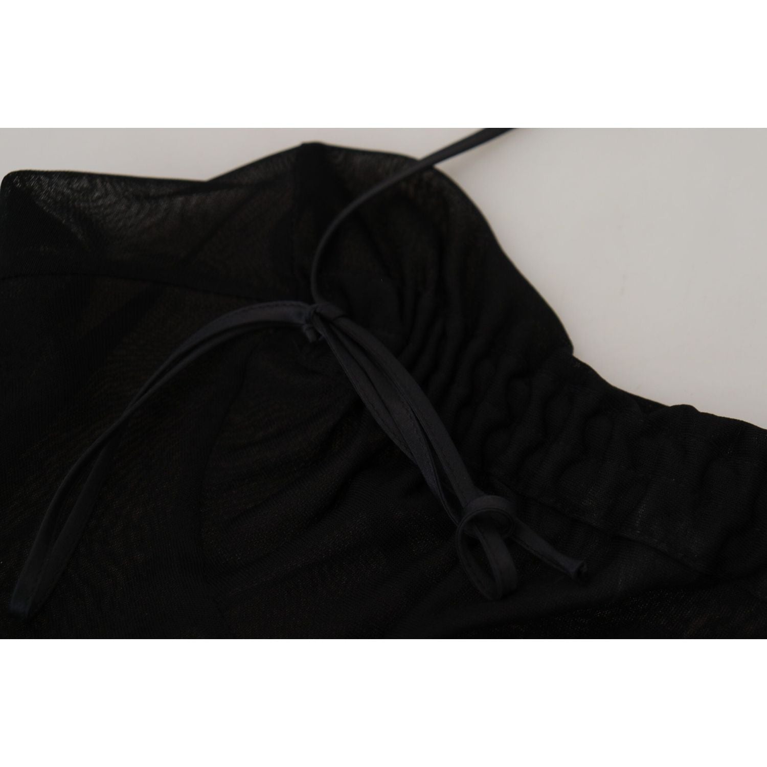 优雅黑色真丝混纺紧身连衣裙